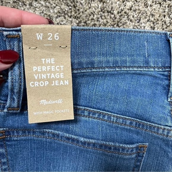 Madewell The Perfect Vintage Crop Jean Medium Wash Size 26 NWT - Picture 8 of 10